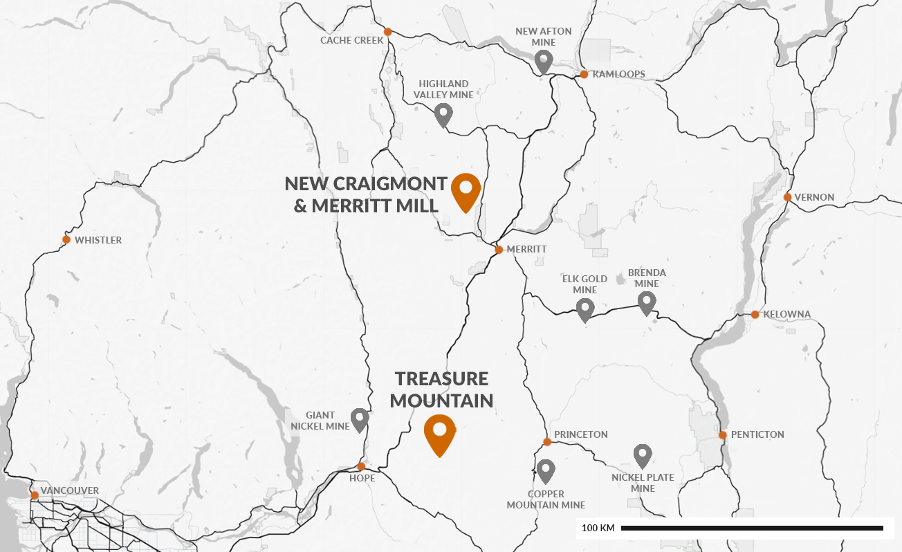 Merritt Mill & Tailings Facility Map
